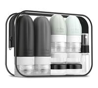 Gemice 16 Pack Travel Bottles Set, CAA Approved Leak Proof Silicone Squeezable Containers for Toiletries, Refillable Accessories 60ml 30ml for Conditioner, Shampoo, Lotion & Body Wash (BPA Free)