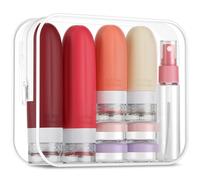Gemice 16 Pack Travel Bottles Set, CAA Approved Leak Proof Silicone Squeezable Containers for Toiletries, Refillable Accessories 60ml 90ml for Conditioner, Shampoo, Lotion & Body Wash (BPA Free)