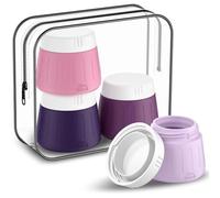 Gemice 3 oz Travel Containers for Toiletries, 4-Pack TSA Approved Travel Size Toiletries Containers for On-the-Go, Small Leak-Proof Travel Essentials Silicone Jar for Shampoo, Lotions, Cleanser