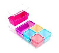 Gemice 6-Pack Silicone Soup Freezer Container Moulds with Lids and Base, Individual 1-Cup 250ml Portion Soup Cubes Freezer Tray for Food Storage Meal Prep Batch Cooking, Dishwasher Safe