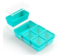 Gemice 6-Pack Silicone Soup Freezer Container Moulds with Lids and Base, Individual 1-Cup 250ml Portion Soup Cubes Freezer Tray for Food Storage Meal Prep Batch Cooking, Dishwasher Safe