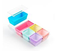 Gemice 6-Pack Silicone Soup Freezer Container Moulds with Lids and Base, Individual 1-Cup 250ml Portion Soup Cubes Freezer Tray for Food Storage Meal Prep Batch Cooking, Dishwasher Safe