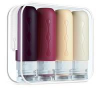 Gemice Portable Travel Bottle, 4 Pack Silicone Travel Containers Set LeakProof Refillable Squeezable for Lotion Liquid Shampoos, Soap and Toiletries (90ml)