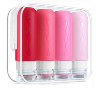 Gemice Silicone Travel Bottles 90 ml Set, 4 Pieces Leak-Proof Travel Container and Travel Toiletries Set, FDA Approved Refillable Liquid Container for Shampoo, Cream, Conditioner, Body Care