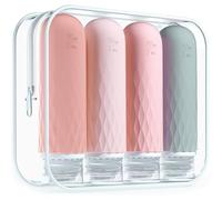 Gemice Silicone Travel Bottles Set 90 ml, Set of 4 Travel Bottles for Filling, Leak-Proof, Cosmetic Bottles for Filling Travel, Container, BPA-Free, FDA Approved, for Filling Shower Gel Lotion