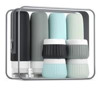 Gemice Travel Bottles - 8pcs TSA Approved Silicone Squeezable Toiletries Containers, 90ml, Clear Bag, Leak Proof