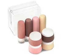 Gemice Travel Bottles - 8pcs TSA Approved Toiletries Containers, 90ml Silicone Cream Jars with Clear Bag, Leak Proof & Squeezable