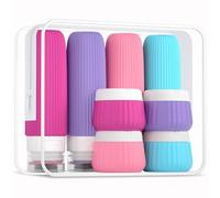 Gemice Travel Bottles for Toiletries 8 pcs Tsa Approved Travel Size Toiletries 90ml Travel Containers for Toiletries Silicone Cream Jars with Clear Bag Leak Proof Silicone Squeezable Travel Essentials