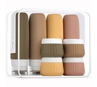 Gemice Travel Bottles for Toiletries 8 pcs Tsa Approved Travel Size Toiletries 90ml Travel Containers for Toiletries BPA free Silicone Cream Jars Leak Proof Silicone Squeezable Travel Essentials