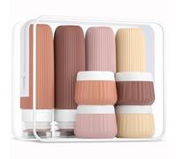Gemice Travel Bottles for Toiletries 8 pcs Tsa Approved TravelSize Toiletries 90ml Travel Containers for Toiletries BPA free Silicone Cream Jars Leak Proof Silicone Squeezable Travel Essentials