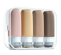 Gemice Travel Bottles for Toiletries, CAA Approved 60ml Silicone Travel Bottles, Leak Proof Squeezable Travel Size Containers, Travel Essentials for Lotion Soap Liquid Shampoo, BPA Free(4 Pack)