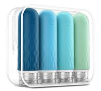 Gemice Travel Bottles for Toiletries, CAA Approved 90ml Silicone Travel Bottles, BPA Free Leak Proof Squeezable Travel Size Containers, Travel Accessories for Shampoo Conditioner Lotion (4 Pack)