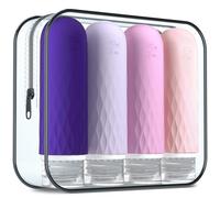 Gemice Travel Bottles for Toiletries, CAA Approved 90ml Silicone Travel Bottles, BPA Free Leak Proof Squeezable Travel Size Containers, Travel Accessories for Shampoo Conditioner Lotion (4 Pack)