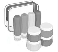 Gemice Travel Bottles for Toiletries, Travel Size Toiletries 8 Pack, TSA Approved 90ml Travel Toiletries Containers with Clear Bag, Leak Proof Refillable Silicone Squeezable Creams Jars