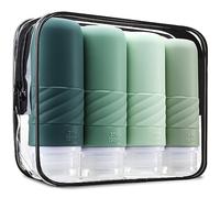 Gemice Travel Bottles for Toiletries, Tsa Approved 3oz Portable Travel Bottles, BPA Free Leak Proof Squeezable Travel Size Containers, Travel Accessories for Shampoo Conditioner Lotion (4 Pack)