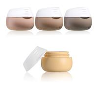 Gemice Travel Containers for Toiletries, Silicone Cream Jars, TSA Approved Travel Size Containers Leak-proof Travel Accessories with Lid for Cosmetic Makeup Face Body Hand Cream (4 Pieces) (Apricot)