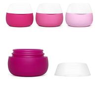 Gemice Travel Containers for Toiletries, Silicone Cream Jars, TSA Approved Travel Size Containers Leak-proof Travel Accessories with Lid for Cosmetic Makeup Face Body Hand Cream (4 Pieces)