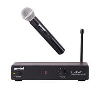 Gemini, 1 Professional Audio DJ Equipment Superior Single Channel Wireless UHF System and Handheld Microphone with 150ft Opereating Range, (UHF-01M F3)