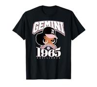 Gemini 1965 Astro Year Melanin Queen Afro Goddess T-Shirt