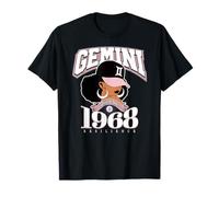 Gemini 1968 Astro Year Melanated Queen Afro Goddess T-Shirt