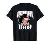 Gemini 1969 Afro Queen Zodiac Birthday Gifts T-Shirt