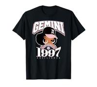 Gemini 1997 Astro Year Melanin Queen Afro Goddess T-Shirt