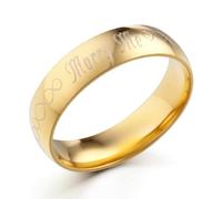 Gemini 1PC His & Her 18K Gold Filled Custom Engrave Anniversary Wedding Titanium Rings