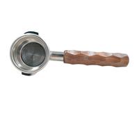Gemini 58mm Bottomless Portafilter Walnut Handle & Naked Double Shot Filter Basket for Espresso Lovers - Perfect Fit For E61 Group Head 2 Ears - Compatible with Rocket,ECM,Flair 58 & More