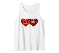 Gemini Aquarius Love Shirt Valentines Day Zodiac Celestial Tank Top