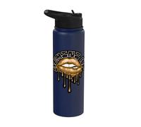 Gemini Babe Dripping Lips Zodiac Typography Stainless Steel Insulated Water Bottle