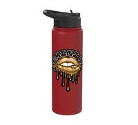 Gemini Babe Dripping Lips Zodiac Typography Stainless Steel Insulated Water Bottle