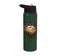 Gemini Babe Dripping Lips Zodiac Typography Stainless Steel Insulated Water Bottle