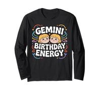 Gemini Birthday Energy Dual Sign Celebration Style Long Sleeve T-Shirt