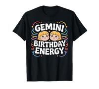 Gemini Birthday Energy Dual Sign Celebration Style T-Shirt