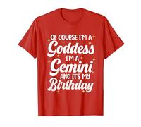 Gemini Birthday Shirt Red Women Im A Gemini Goddess Queen T-Shirt