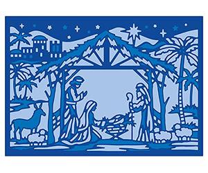 Gemini Christmas Big Scene Create A Card Metal Die Set-Christ is Born, Silver, One Size