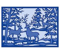 Gemini Christmas Big Scene Create A Card Metal Die Set - Winter Stags, Silver, One Size, GEM-MD-CAD-WINS