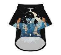 Gemini Constellation Astrological Classic Dog Clothes Cat Shirt Puppy Costume Button Tshirt Summer