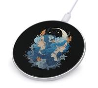 Gemini Constellation Astrological Fast Portable Charger 10W Compact | Round Phone Charging Station Pad for Travel Work