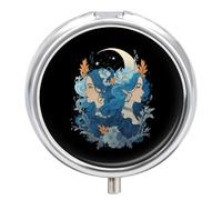 Gemini Constellation Astrological Round Pill Box Organiser 3 Compartment Medicine Case