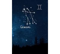 Gemini Constellation Journal Notebook - Night Sky with Landscape Silhouette: 6"x9" Paperback College Ruled Composition Notebook, 120 lined pages, May and June Birthday Gift (May 21 - June 20)