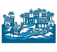 Gemini Create a Card Christmas Scene Edge'ables-Town of Bethlehem, Silver, One Size