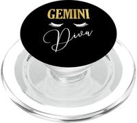 Gemini Diva Zodiac Birthday Queen Graphic PopSockets PopGrip for MagSafe