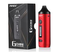 Gemini Dry Herb Vaporizer, Dry Herb Vaporisers, 2200mAh Battery, Stainless Steel Heating Chamber, OLED Display & Isolated Air Path (No Nicotine)-Red