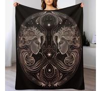 Gemini Fleece Throw Blanket, Lightweight Warm And Cozy Soft Microfiber Fluffy Flannel Blanket for Bed Sofa Couch Settees, Kids Adult Gift Travel（140×180cm）