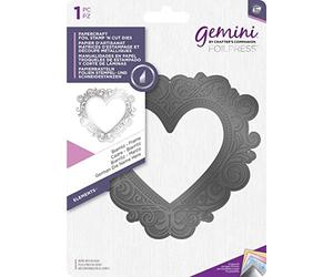 "Gemini Foil Stamp ‘N’ Cut Die-Elements-Biarritz-Frame, Black, 4.6"" x 4.2"""
