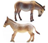 Gemini&Genius Farm Animal Set 2pcs Donkey Mule Animals Action Figure Toys for Kids