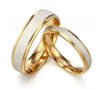 Gemini His or Her 18K Yellow Gold Filled Anniversary Wedding Ring Valentine's Day Gift for Men