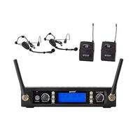 Gemini Lightweight Wireless Microphone System with UHF Dual Channel Receiver, 2 Handheld Microphones