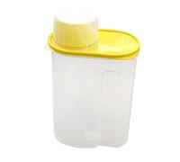 Gemini_mall® 1.9l/2.5L Cereal Container with Lid, Plastic Dry Food Storage Container Dispenser (2.5L, Yellow)
